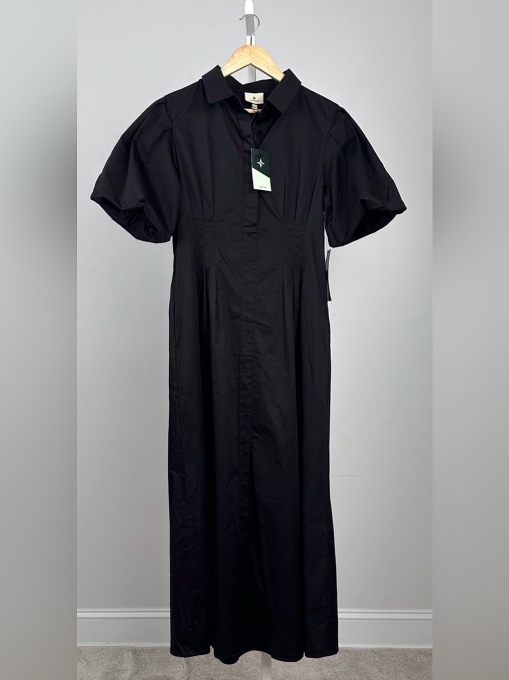 NWT TUCKERNUCK Black Delaney Dress puff sleeves XL - Picture 5 of 11